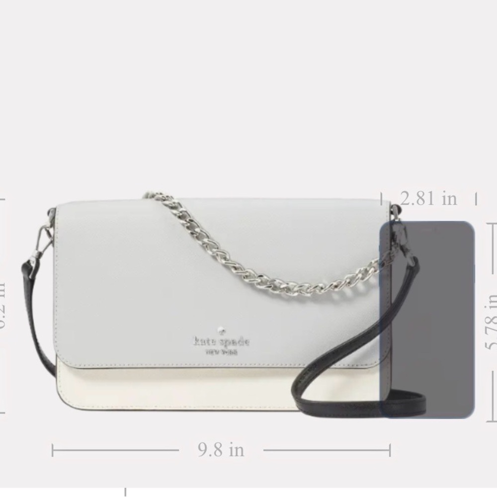 Kate Spade Madison Willow Convertible Tan and White Crossbody Bag - Picture 6 of 6